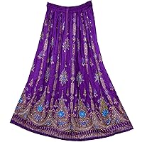 Fashion of India Women's Long Bohemian Maxi Skirt - Gypsy Hippie Boho Chic Style Dress