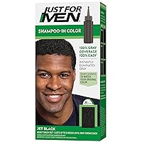 Shampoo-In Color (Formerly Original Formula), Mens Hair Color with Keratin and Vitamin E for Stronger Hair - Jet Black , H-60, Pack of 1