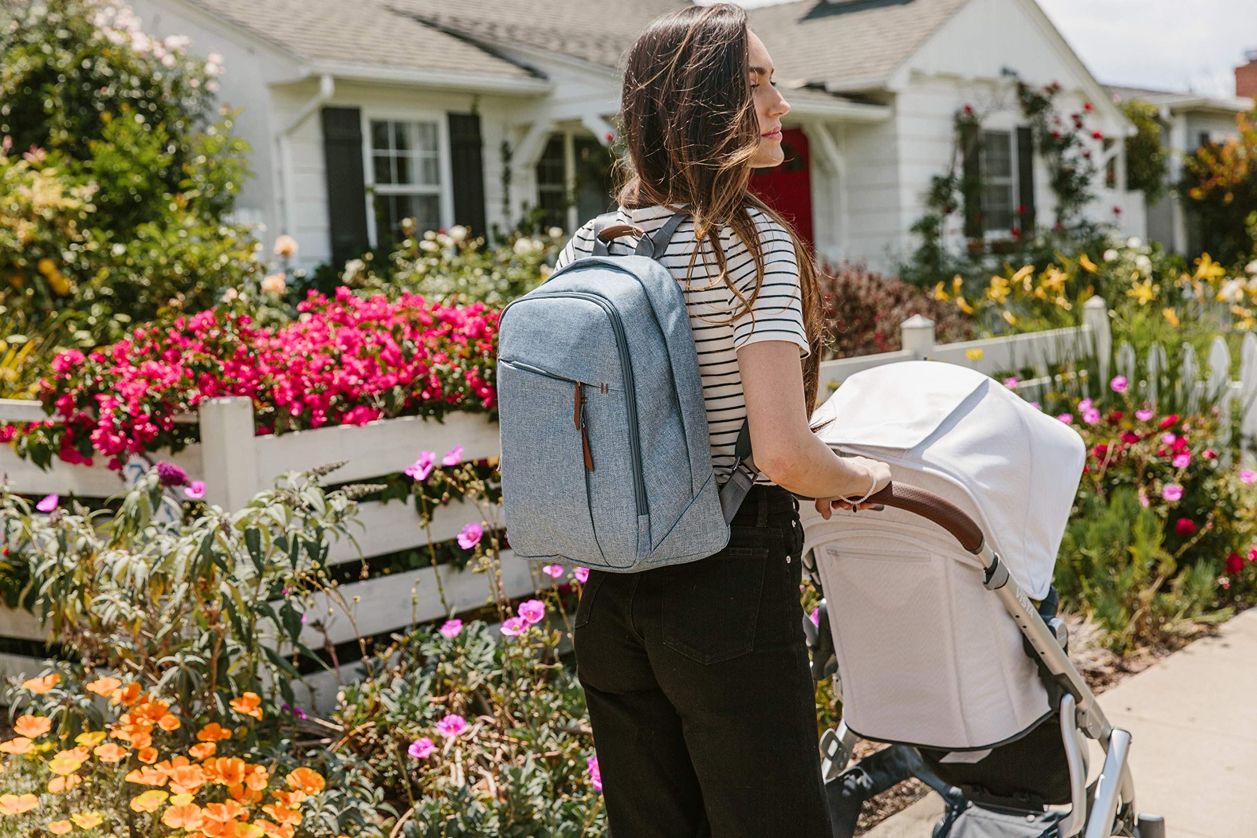 UPPAbaby Changing Backpack - JORDAN (charcoal melange/black leather)