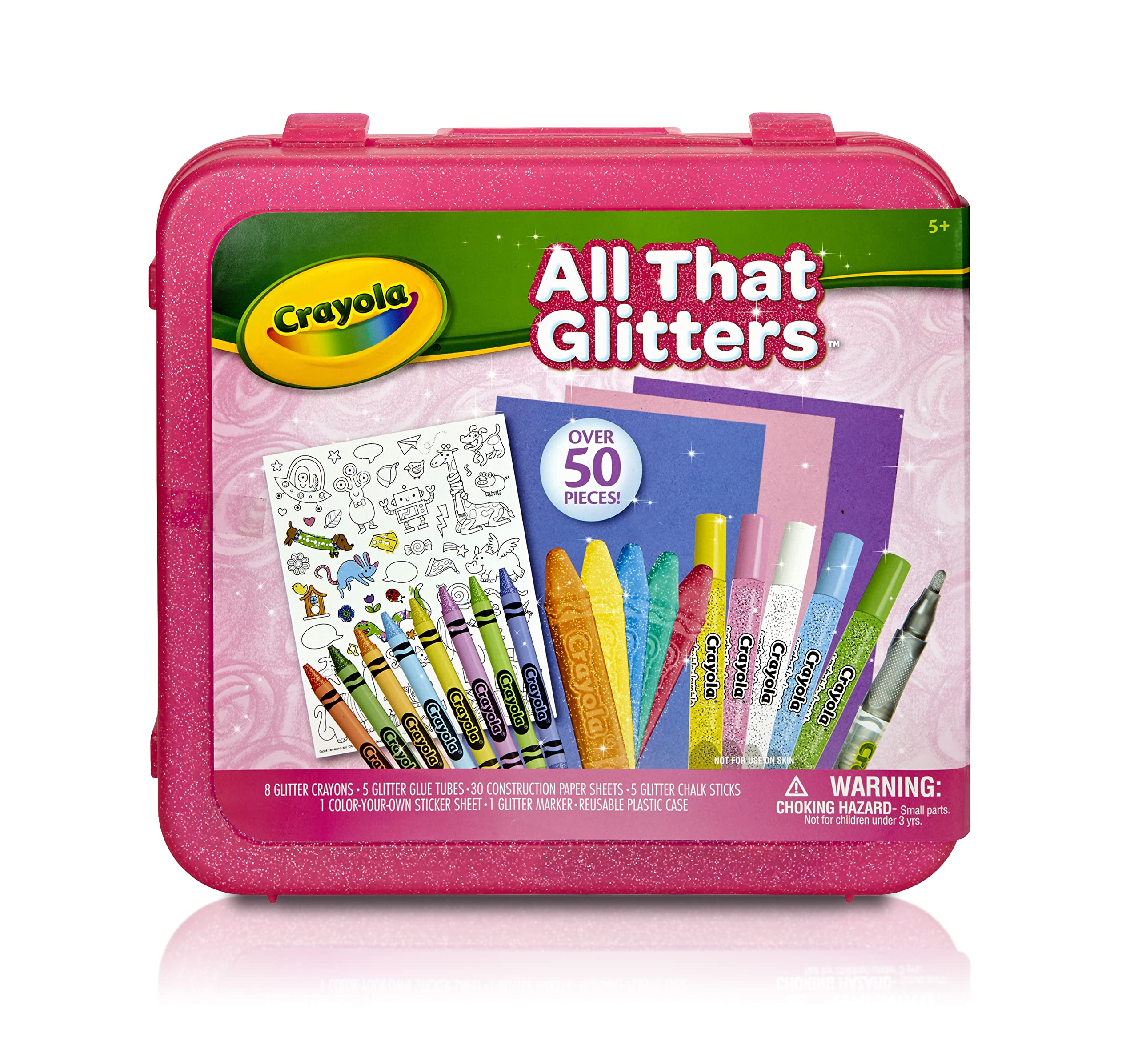 Crayola All That Glitters Art Case Coloring Set, Toys, Gift for Kids Age 5+