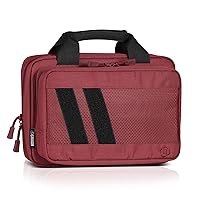 Savior Equipment Specialist Series Tactical Double Scoped Handgun Firearm Case Pistol Bag For Outdoor Hunting Shooting Range, Lockable Compartment, Additional Magazine Storage Slots