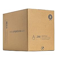 simplehuman Code X Custom Fit Drawstring Trash Bags, 200 Count, 30 Liter / 8 Gallon, White
