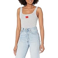 womens Square Logo Cotton BodysuitShapewear Bodysuit