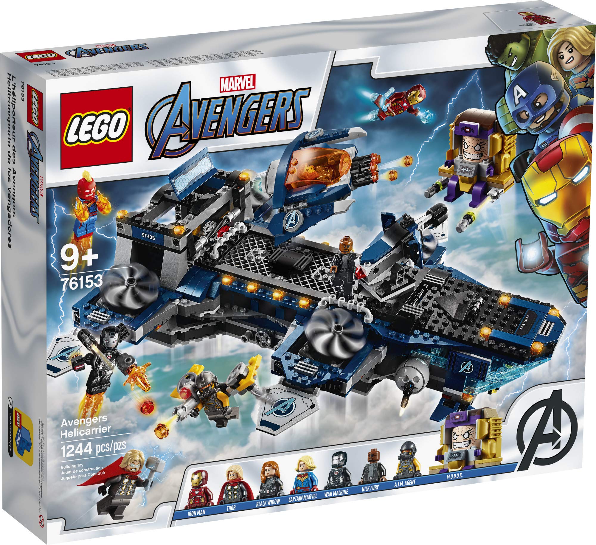 LEGO Marvel Avengers Helicarrier 76153 Fun Brick Building Toy with Marvel Avengers Action Minifigures, Great Gift for Kids Who Love Airplanes and Superhero Adventures (1,244 Pieces)