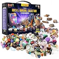 Rock Collection for Kids. Includes 250+ Bulk Rocks, Gemstones & Crystals + Genuine Fossils and Minerals - 2 Lbs. - Geology Science STEM Toys, Gifts for Boys & Girls Ages 6+. Earth Science Activity