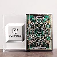 MilesMagic Theory11 Avengers Infinity Saga Green Edition Playing Cards with Acrylic Transparent Crystal Clear Card Clip for Deck