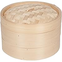 Trademark Innovations Bamboo Steamer - 3 Piece - 10 Inch Diameter