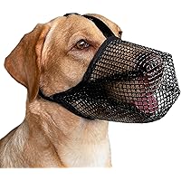 Mayerzon Dog Muzzle, Soft Mesh Covered Muzzles for Small Medium Large Dogs, Poisoned Bait Protection Muzzle with Adjustable Straps, Prevent Biting Chewing and Licking