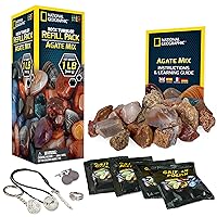 NATIONAL GEOGRAPHIC Rock Tumbler Refill Kit - 1 Lb. Mix of Genuine Rough Agate Rocks for Tumbling - Rock Tumbler Supplies Include Rock Tumbler Grit and Jewelry Accessories, Raw Agate