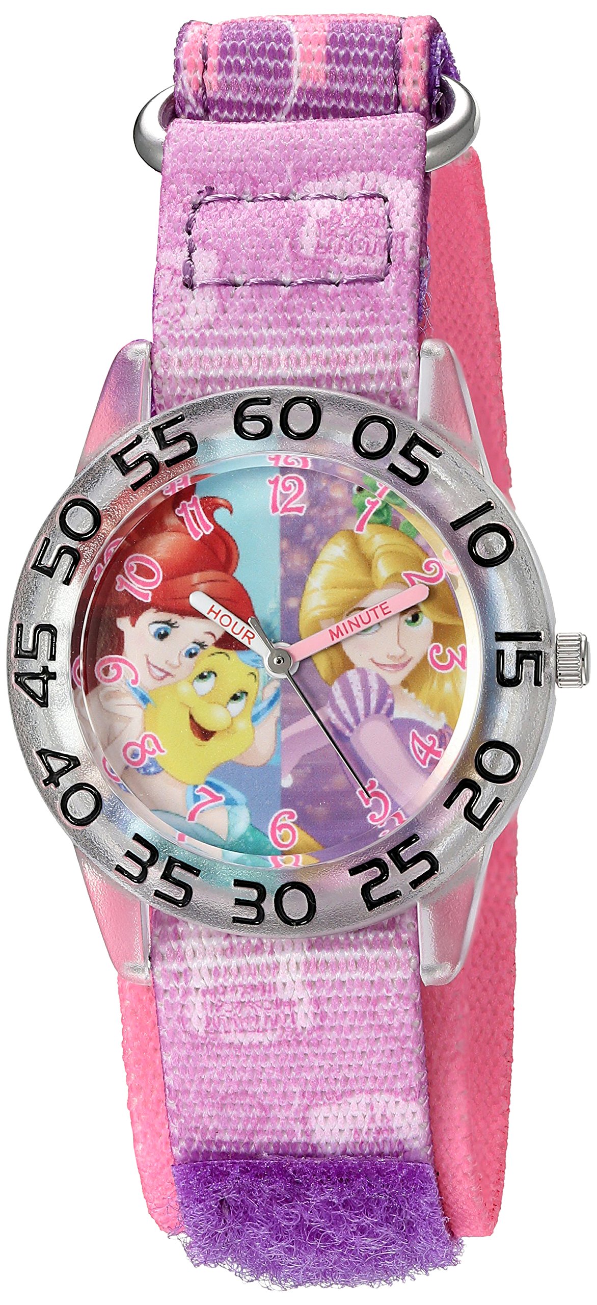 Disney Girl's 'Rapunzel' Quartz Plastic and Nylon Watch, Color:Purple (Model: W002955)