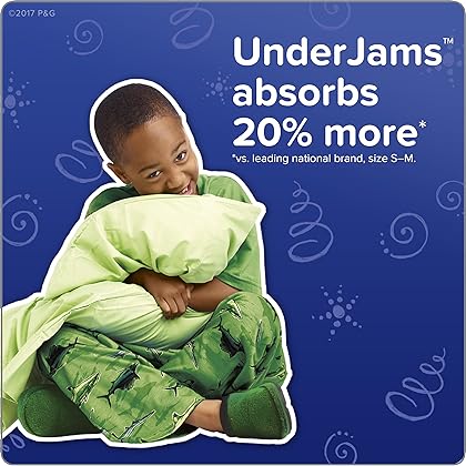 Pampers UnderJams Disposable Bedtime Underwear for Boys, Size S/M, 50 Count, Super Pack