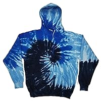 Kids Tie Dye Pullover Multi Color Blue Ocean Swirl Hoodie