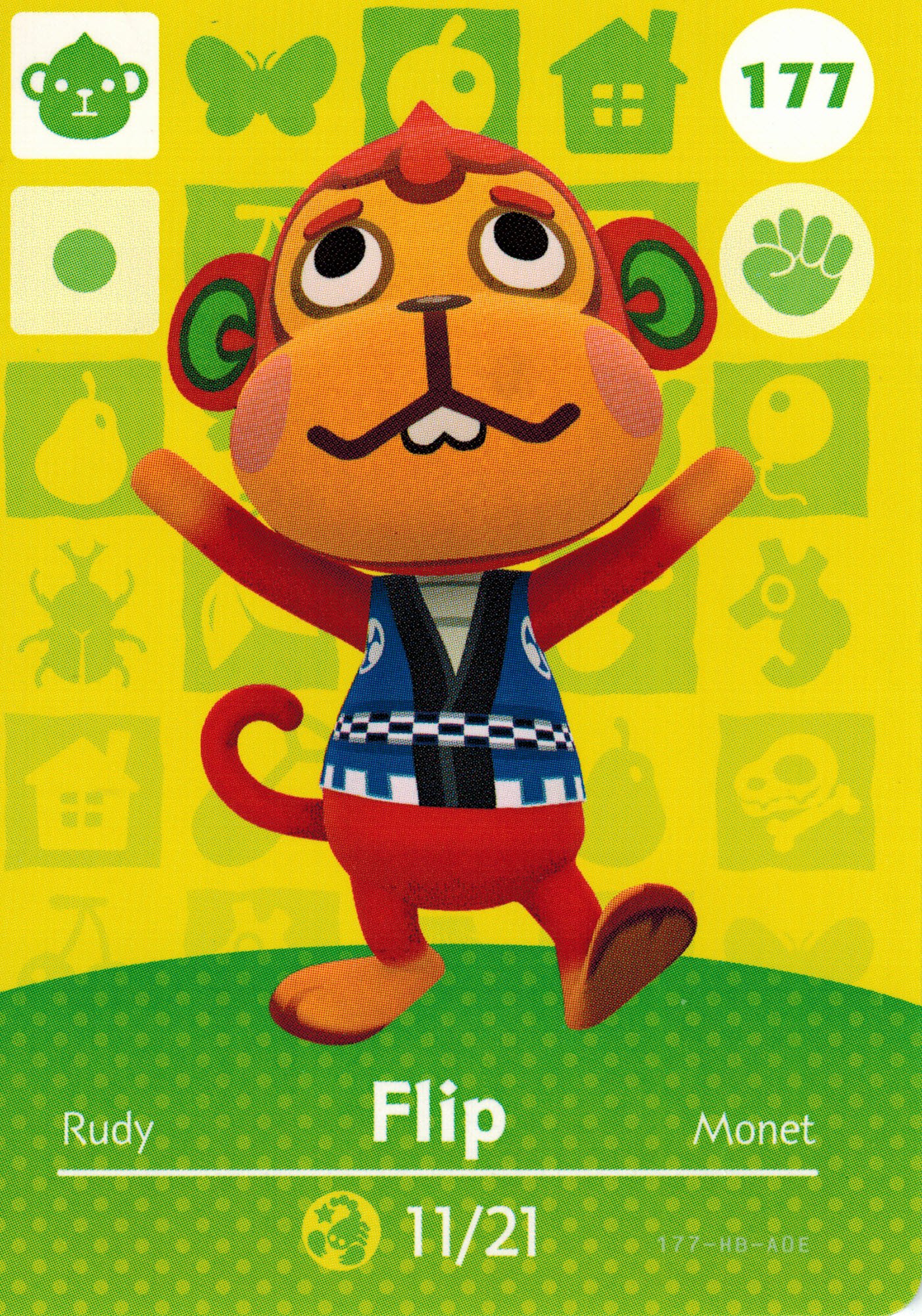 Nintendo Animal Crossing Happy Home Designer Amiibo Card Flip 177/200 USA Version