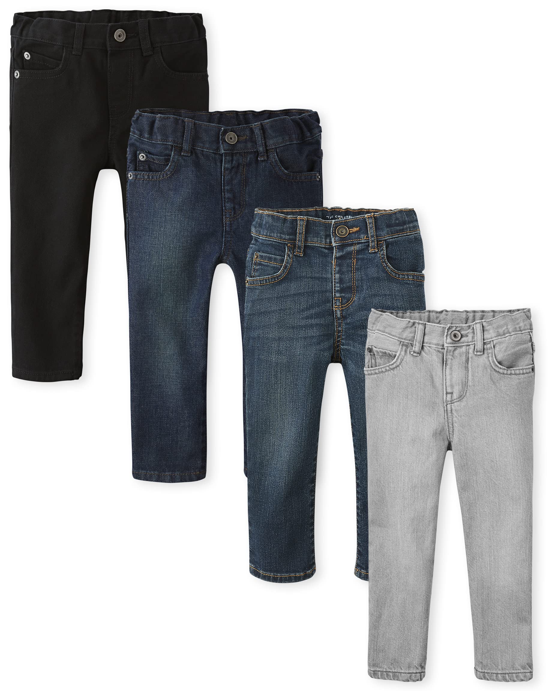 The Children's Place Baby Boys Toddler Stretch Skinny Jeans, 4 Pack
