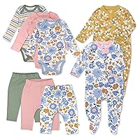 HonestBaby Multipack Gift Sets Mix Match Outfits 100% Organic Cotton for Newborn Infant Baby Boys, Girls, Unisex (LEGACY)