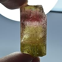 Natural Partially Etched & Terminated Tri Colour Tourmaline Crystal 68.80 Carat