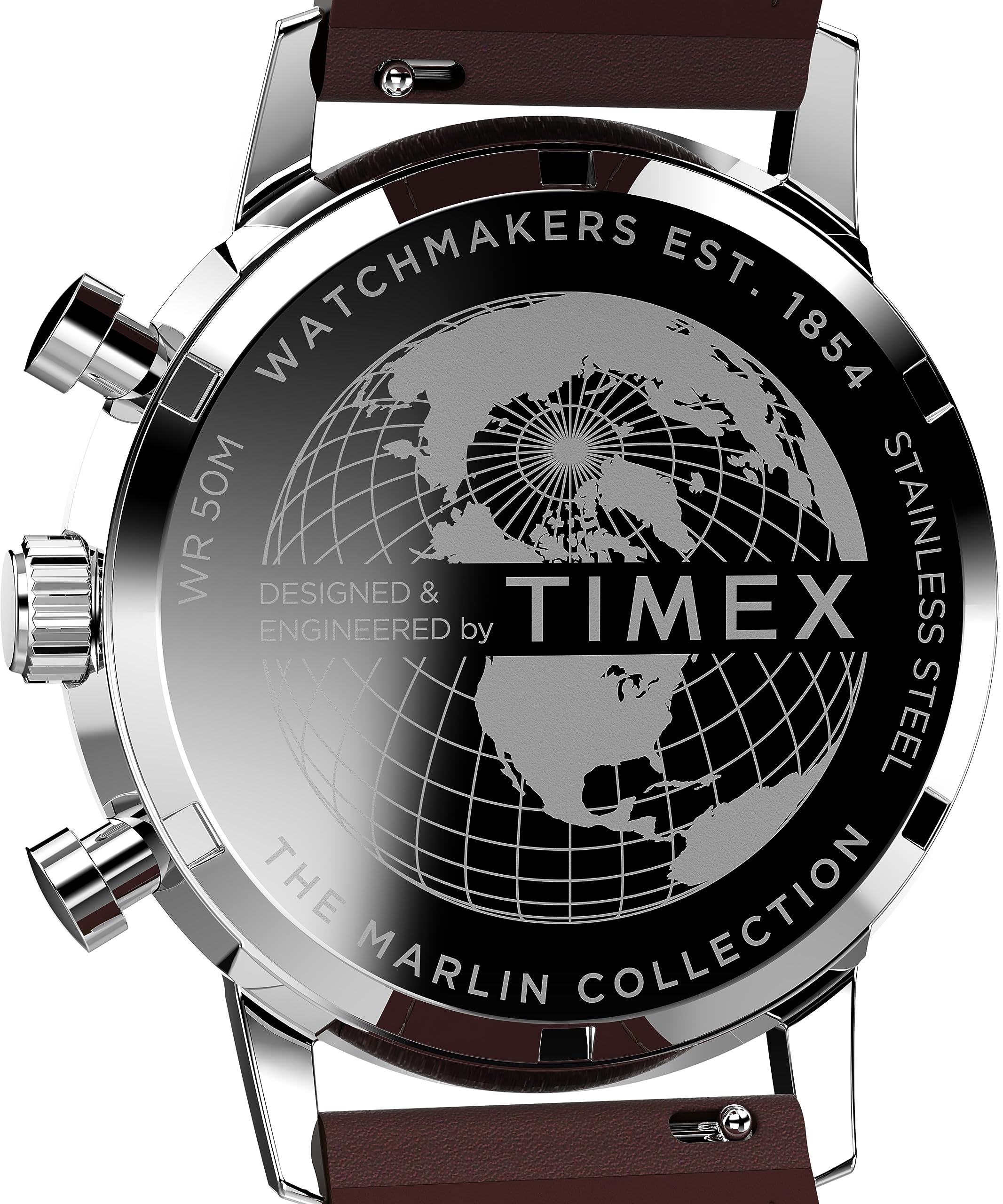 Timex Men's Marlin 40mm Watch - Brown Strap Blue Dial Stainless Steel Case
