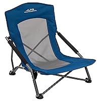 ALPS Mountaineering Rendezvous Low Camping Chairs for Adults with Arms, Cool Mesh Center, Powder Coated Steel Frame, Compact Folding Design and Carry Bag