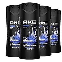 AXE Body Wash Phoenix 12h Refreshing Scent Crushed Mint & Rosemary 4 count Men's Body Wash with 100% Plant-Based Moisturizers 16 oz