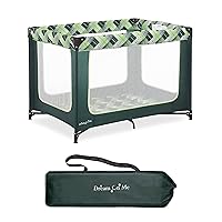 Zoom Portable Playard in Green, Lightweight, Packable and Easy Setup Baby Playard, Breathable Mesh Sides and Soft Fabric - Comes with a Removable Padded Mat