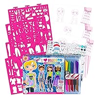 Fashion Angels Fashion Design Sketch Portfolio Artist Set With Crayons 11702, Clothing Design Sketch Pad for Beginners, For Kids 6 and Up