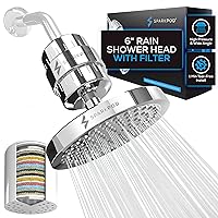 SparkPod Luxury Filtered Shower Head Set 23 Stage Shower Filter - Reduces Chlorine and Heavy Metals - High Pressure Showerhead Filter (6