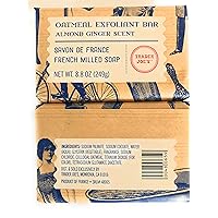 Trader Joe's Ginger Almond Oatmeal Exfoliant Soap (Pack of 2 Bars) - A Luxurious French Recipe…
