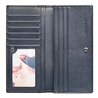 SENDEFN Long Wallets for Men Genuine Leather Slim Bifold Wallet RFID Blocking for Checkbook Credit Card