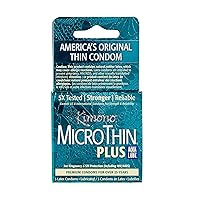 Kimono Microthin Plus - Premium Lubricated Natural Latex Condoms, Ultra Thin with Extra Moisture and AquaLube, Vegan-Friendly, No Latex Odor - Enhanced Sensitivity - Pack of 3