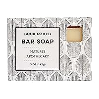 Buck Naked (Unscented) Premium Bar Soap - Cold-Processed Castile Soap - Eco-Friendly, Vegan, Hypoallergenic, All-Natural, Plant-Derived, Handmade in USA