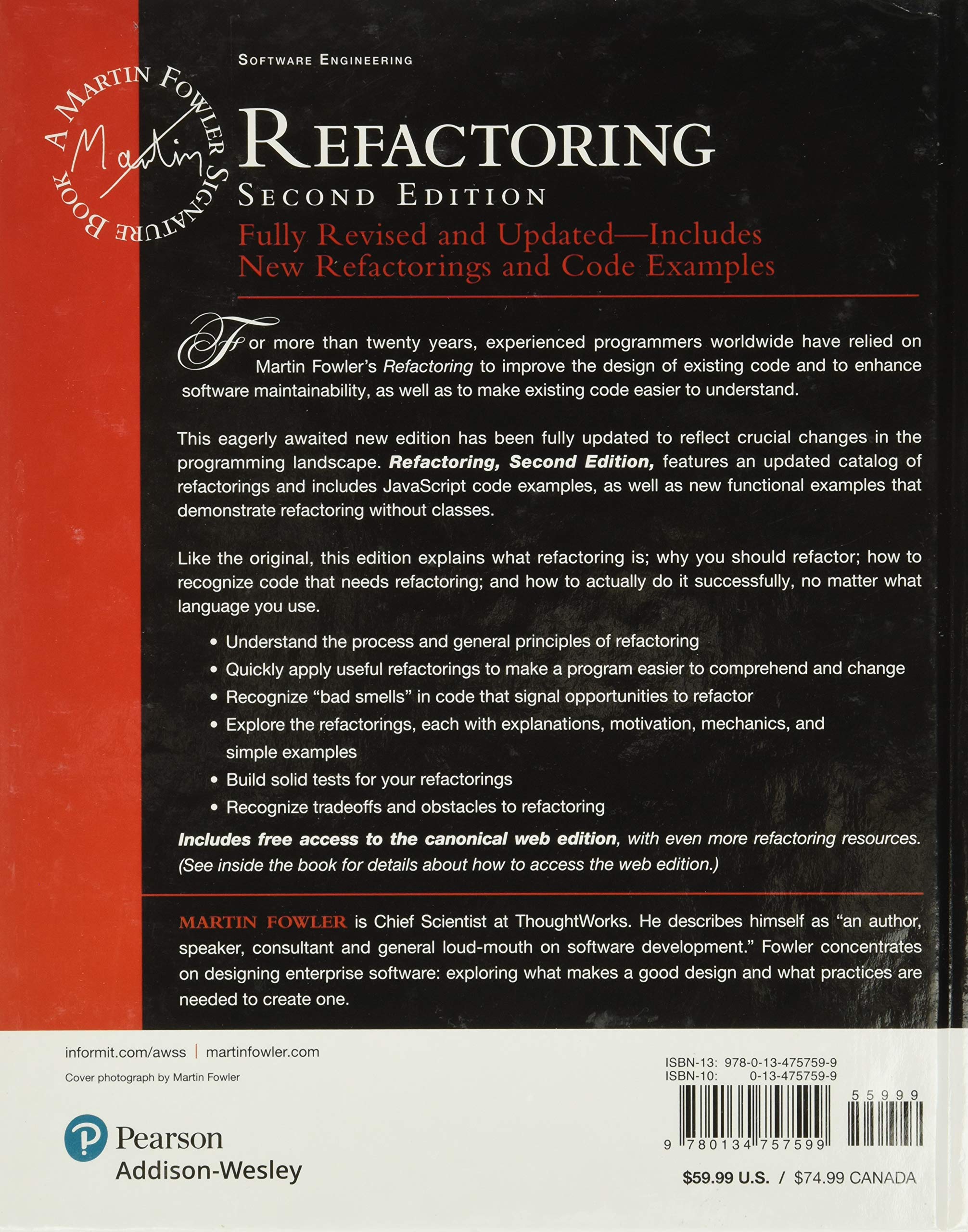 Refactoring: Improving the Design of Existing Code (2nd Edition) (Addison-Wesley Signature Series (Fowler))