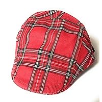KGM Stylish Classic Scottish Tartan Check Flat Cap Men's Fashion Country Caps Outdoor Golf Sport Holiday