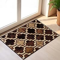 Superior Indoor Small Area Rug, Jute Backed, Perfect for Living/Dining Room, Bedroom, Office, Kitchen, Entryway, Modern Geometric Trellis Floor Decor, Viking Collection 2' x 3' - Coffee