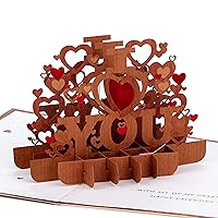 Hallmark 1499VFE1114 Signature Paper Wonder Wood Pop Up Valentines Day Card (All My Heart)