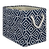 DII Collapsible Polyester Storage Bin, Stained Glass, Navy, Medium Rectangle