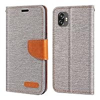 for Samsung Galaxy Xcover 6 Pro Case, Oxford Leather Wallet Case with Soft TPU Back Cover Magnet Flip Case for Samsung Galaxy Xcover 6 Pro (6.56”) Grey