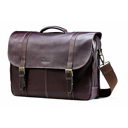 Samsonite Colombian Leather Flap-Over Messenger Bag