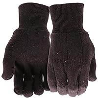 Boss Men's Brown Jersey Knit General Purpose Work Gloves, 12-Pack, Lightweight, Comfort, Knit Wrist, Straight Thumb Design, Large, (B62011-L12P)