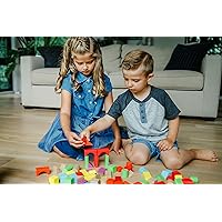 Chuckle & Roar - Wooden Block Set - Quality Building Toy for preschoolers - Fine Motor Development - Fun and Engaging Block Set - Ages 3 and Up