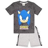 Sonic the Hedgehog Pyjamas Boys Characters Gamer T Shirt & Shorts PJs Set