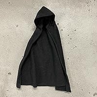 1/2 Scale Miniature Custom Handmade Wired Black Hooded Cape for 6 inch Star Wars Black Series Figures