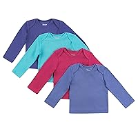 Hanes Baby Long Sleeve T-shirt, Ultimate Flexy Knit Tee for Boys & Girls, 4-Pack
