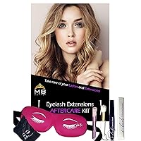 Eyelash Extensions Aftercare Kit With Sealant, Brush, Spoolie and 3D Deep Contour Sleep Mask! Protects Volume Lashes While Sleeping - PINK Lash Bra