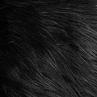 Faux Fur Fabric Square Patches for Crafts, Sewing, Costumes, Seat Pads (Black, 10 x 20 Inch)