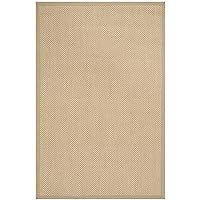 Natural Fiber Collection Accent Rug - 2' x 3', Maize & Linen, Border Sisal Design, Easy Care, Ideal for High Traffic Areas in Entryway, Living Room, Bedroom (NF141B)