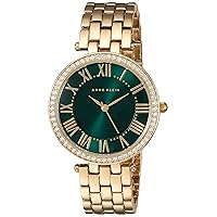 Anne Klein Women's Premium Crystal Accented Gold-Tone Bracelet Watch, AK/2230GNGB