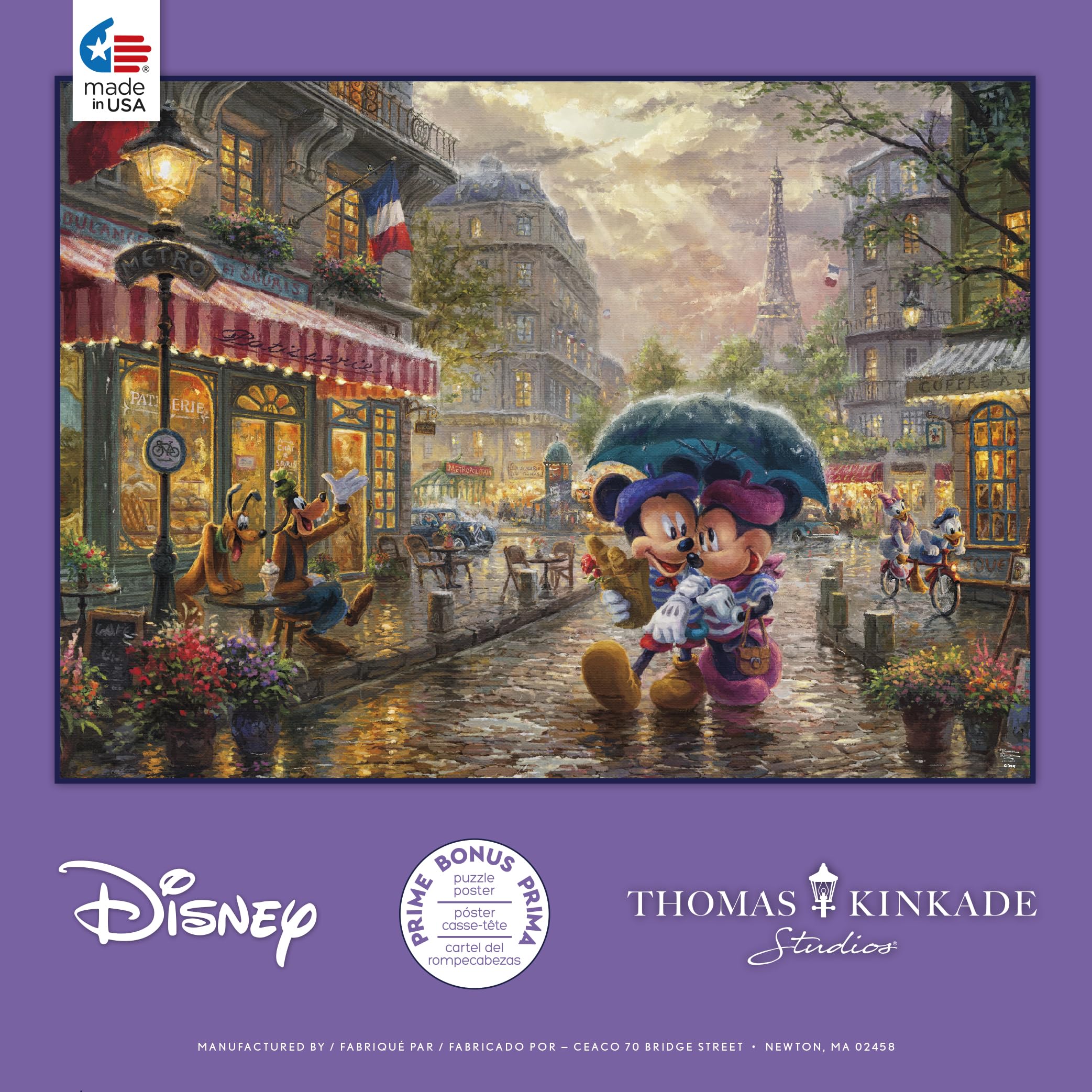Ceaco - Thomas Kinkade - Disney - Mickey & Minnie in Paris - 1000 Piece Jigsaw Puzzle