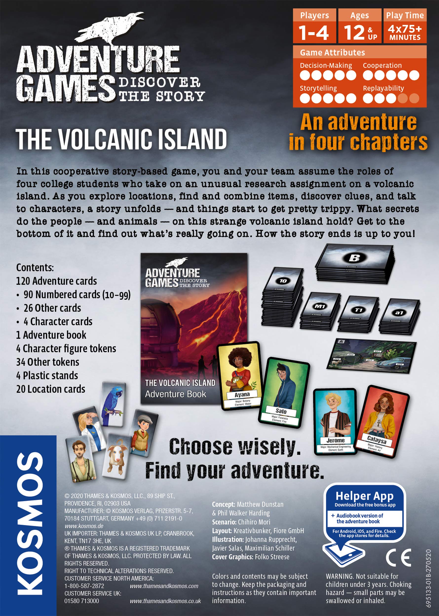 Adventure Games: The Volcanic Island | A Kosmos Game from Thames & Kosmos | Collaborative, Replayable Storytelling Game Experience for 1 to 4 Players | Ages 12+