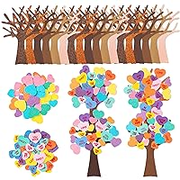 240Pcs Valentine's Day Tree Foam Sticker Craft for Kids DIY Conversation Heart Shaped Glitter Self-Adhesive Sticker Game Interior Wall Decor Classroom Home Family Activity Party Supplies