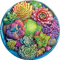 Ceaco - A Circle of Succulents - 500 Piece Round Jigsaw Puzzle